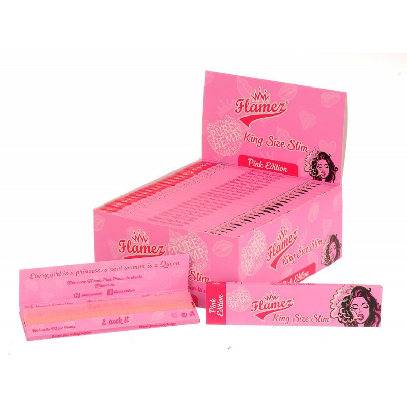 Lamez Rolling Papers Pink King Size Slim Box 50St.
